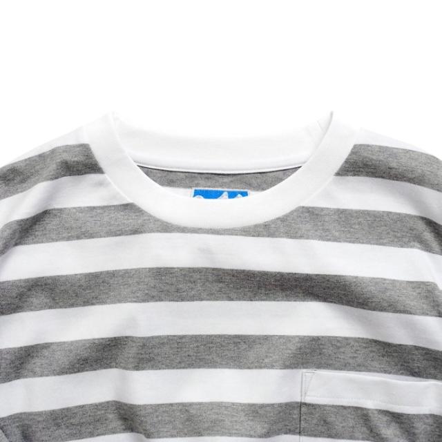 Powderhorn Mountaineering / PH23SS-002 P.H. M.STRIPE L/S TEE Regular Stripe - Grey/White ボーダー長袖Tシャツ