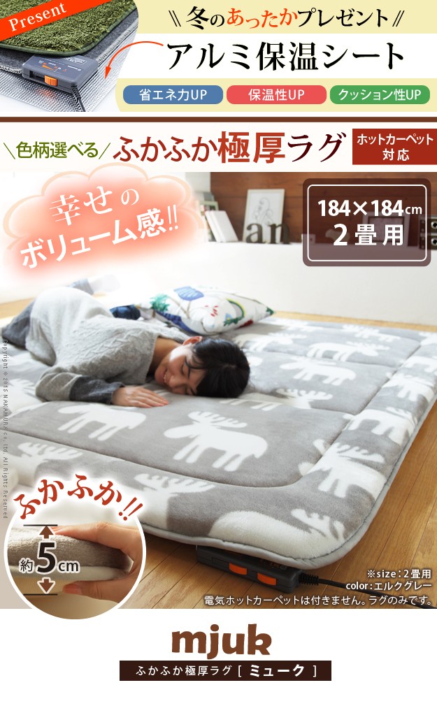 爆熱 ホットカーペット カバー 厚手 ふかふか極厚ラグ ミューク 単品カバー2畳 床暖房対応 ホットカーペット対応 マット フランネル 電気カ 最新モデルが入荷 Farmerscentre Com Ng