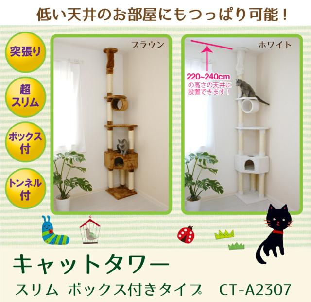 欠品カラー再入荷 キャットタワー 突っ張り型 Ct 307 天井高2 240cm 天井の低いお部屋に 期間限定送料無料 Carlavista Com