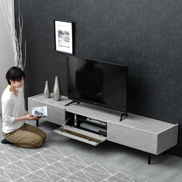 ストーン調 テレビ台 200cm 完成品 テレビボード TV台 ローボード TV