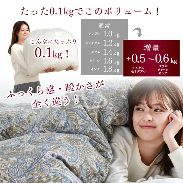 羽毛布団 シングル ロング 掛け布団 日本製 7年保証 超増量1.5kg