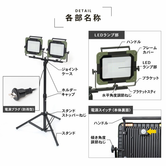 コーナン価格【¥16,280】 LEDワークライト 怪し 60W×2灯昼光色100V