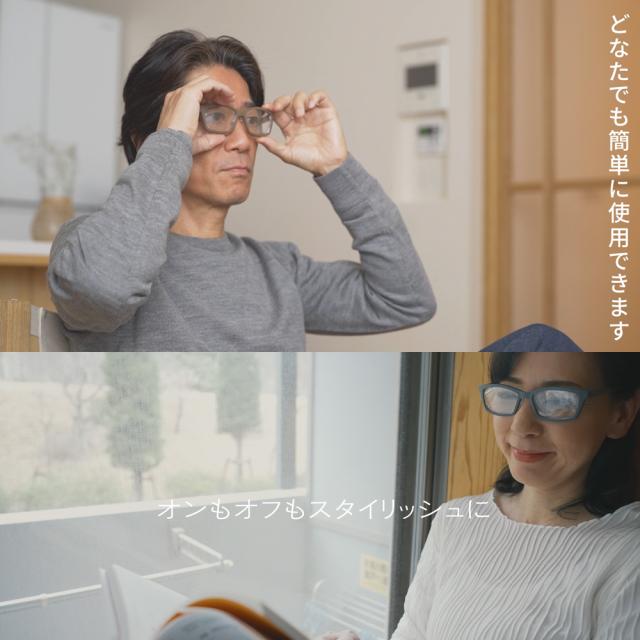 自由に度数調整できる最新型老眼鏡 CLiCKFOCUS クリックフォーカス 老眼鏡 度数調節 度数 +1.0D〜+3.0D 遠視 老眼 シニアグラス ブルーライトカット UVカット 度数調整メガネ おしゃれ ブラック ブラウン グレー プレスビー