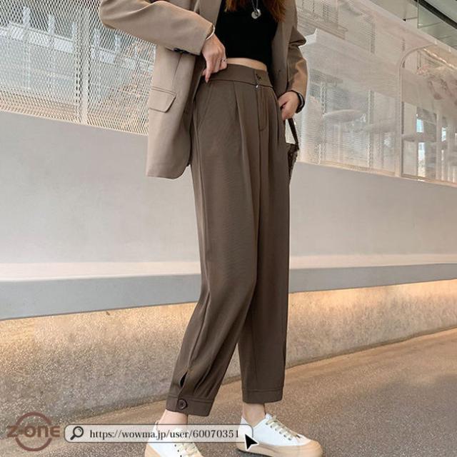 パンツスーツ 春新作 送料無料 9分丈 スーツ レディース テーパード  