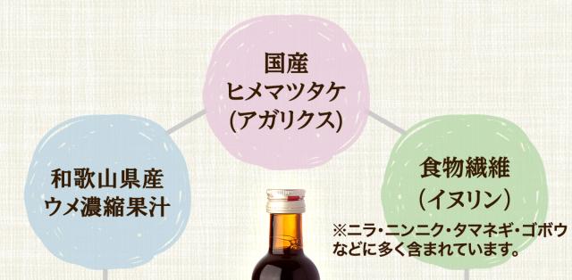 国産ヒメマツタケ(アガリクス) 和歌山県産ウメ濃縮果汁 食物繊維(イヌリン)