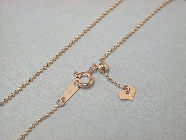 21新作モデル K10 ネックレスチェーン ゴールド ネックレス チェーン スライダーチェーン ピンクゴールド 10k 10金 金無垢 40cm カットボール 幅1mm レ 残りわずか 在庫限り超価格