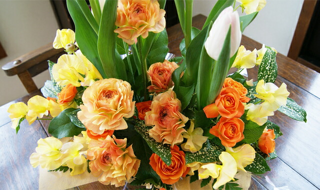 ホワイトデー　開店開業　チューリップ　アレンジメント　送料無料