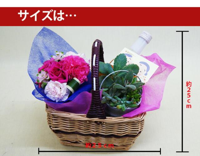 花束と梅酒　サイズ