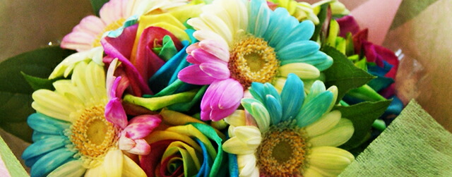 レインボーローズ＆ガーベラ　全体