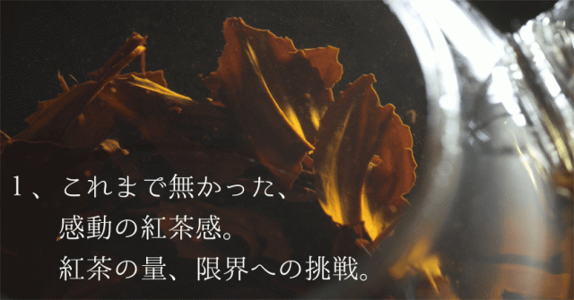 これまでなかった感動の紅茶感。紅茶の量、限界への挑戦。