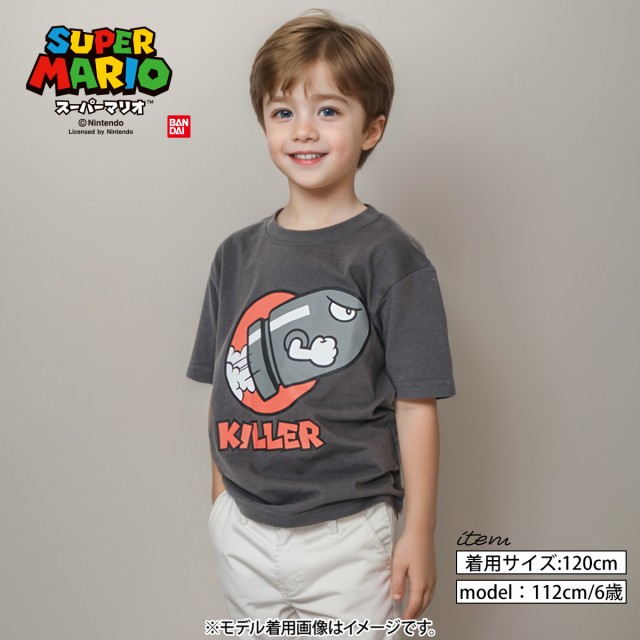 スーパーマリオ 22823716 子供服 キッズ Tシャツ KIDS キラー フェイス