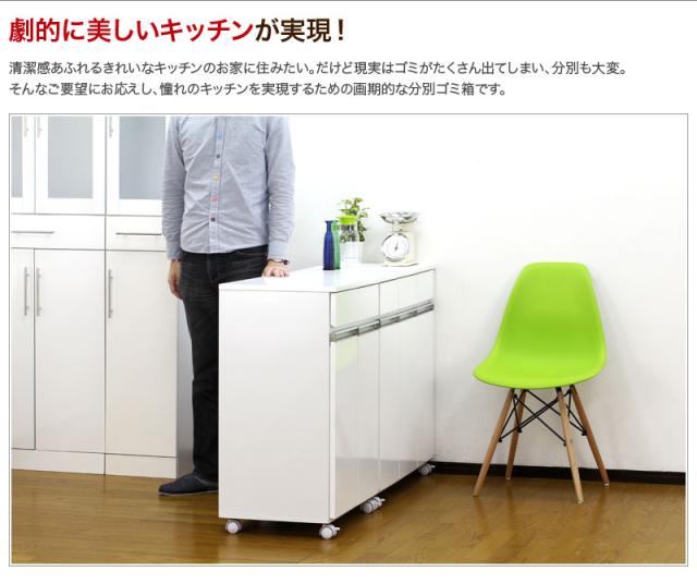 4分別 ゴミ箱 ホワイト ブラウン おしゃれ