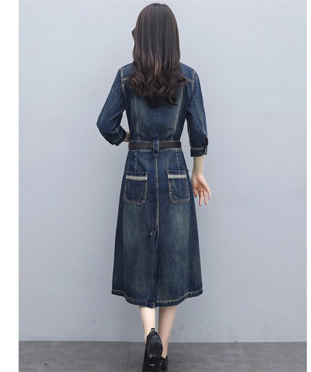 ☆七分袖☆デニムシャツ ロング丈 ワンピース パーティ ドレス 楽天市場】デニム シャツワンピース デニムワンピース ミモレ丈