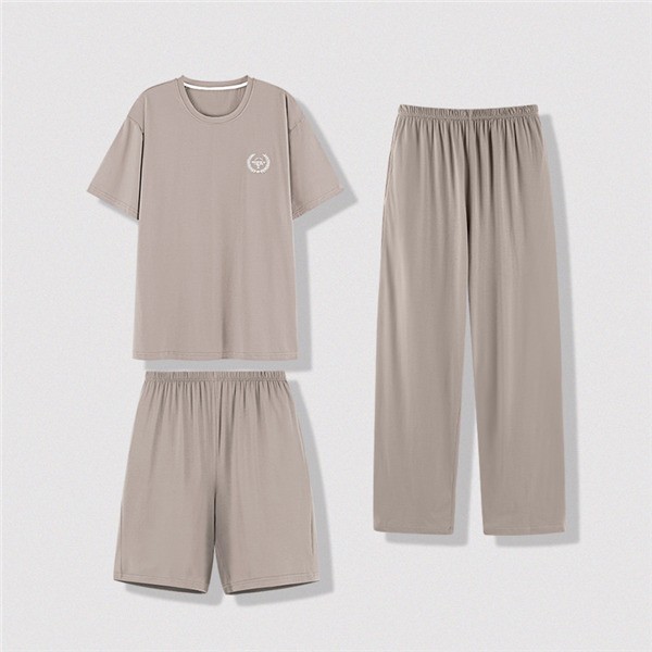 L．グレー 【冷感】ルームウェア 上下セット 半袖Tシャツ