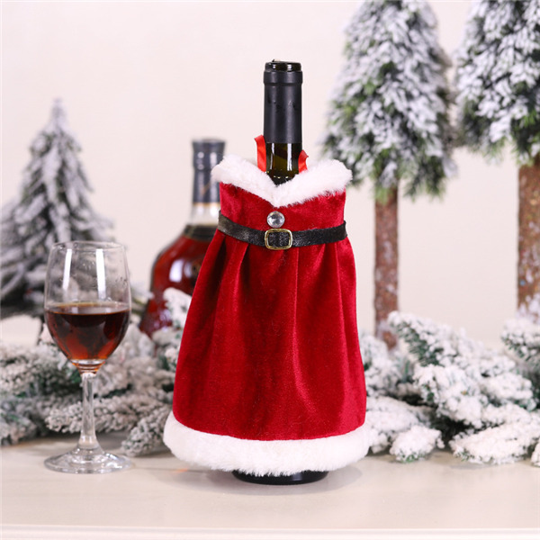 JJZXD クリスマスセーターワインボトルカバーカラーボタンコート