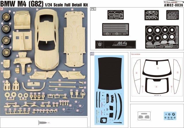 ホビーデザイン HOBBY DESIGN Alpha Model 1/24 BMW M4 G82 自動車模型