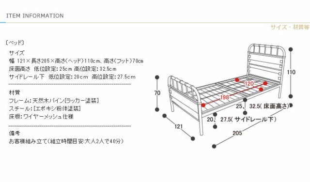 トレスは ヴィンテージ アイアンベッド セミダブルフレーム + ボンネル