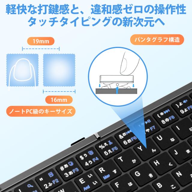キーボード 3つ折りたたみ