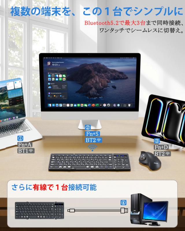 ipad折りたたみキーボード