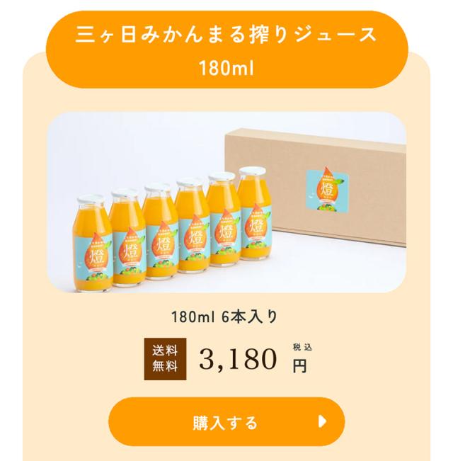 三ヶ日みかんジュース180ml×6