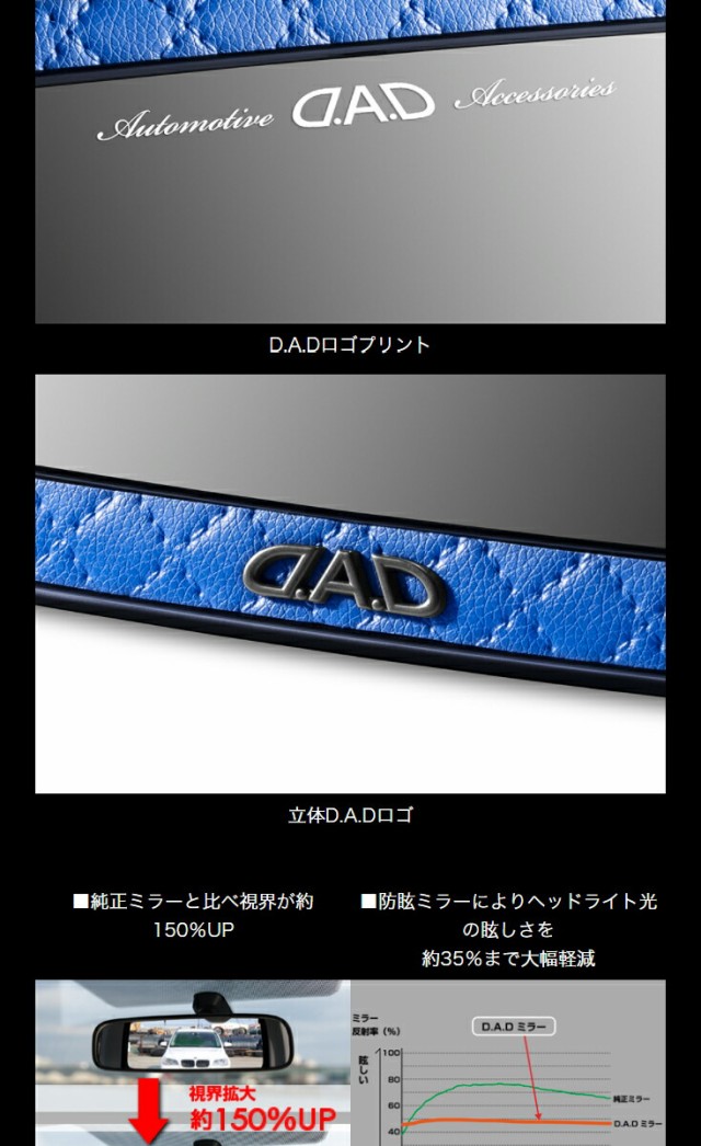 D.A.D ミラー タイプ キルティングブルー HA626-01-03 DAD ギャルソン