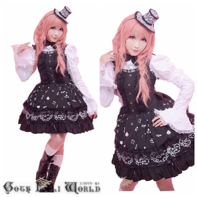 正規取扱店 ゴスロリワールド Glp ゴスロリトランプ柄 ワンピース セット ブラック ホワイト 全日本送料無料 Centrodeladultomayor Com Uy