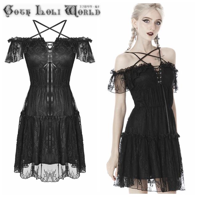 全日本送料無料 ゴスロリワールド Dil ゴスロリ スターラインチェストオフショルレース ワンピース 超目玉アイテム Keita Com Br