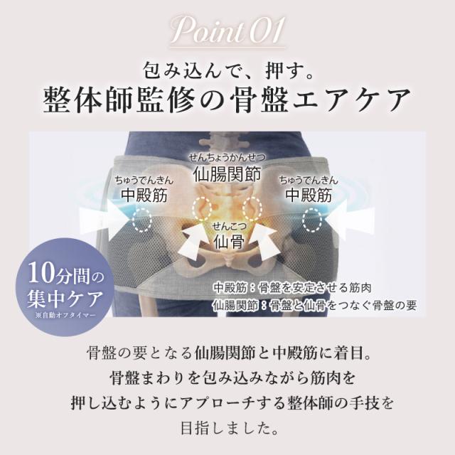 10分間の集中ケア！骨盤の要となる仙腸関節と中殿筋に着目し、骨盤まわりを包み込みながら筋肉を押し込むようにアプローチ