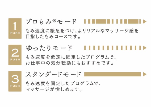 熟練の手技を研究した「プロもみ」モード搭載