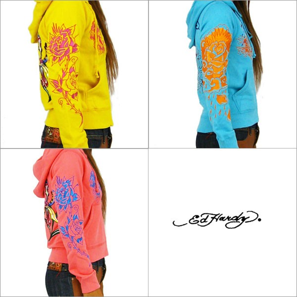 Ed Hardy エドハーディー レディース スウェット パーカー ジップ