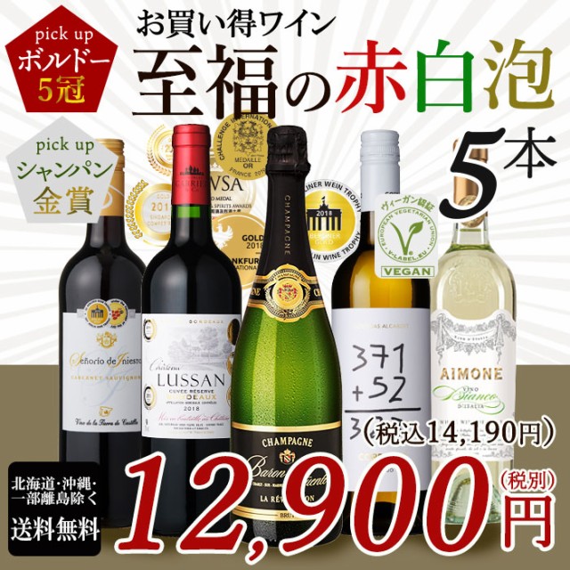 おしゃれ人気 送料無料 北海道 沖縄 離島を除く ワインセット 福袋 赤ワイン シャンパーニュ 5本セット ワイン 赤ワイン スパークリング シャン 安い購入 Www Centrodeladultomayor Com Uy