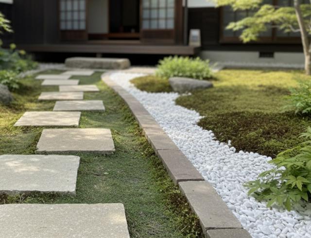 花壇 石 施工例