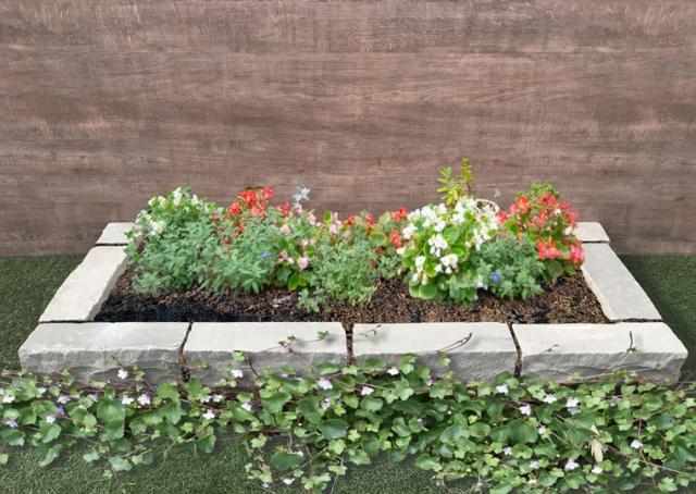 花壇 石 施工例