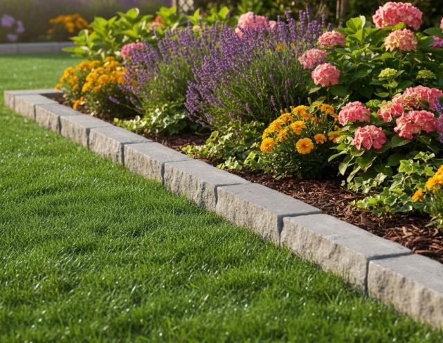 花壇 石 庭 花壇の石 仕切り ナチュラルグレー 庭石 ガーデニング