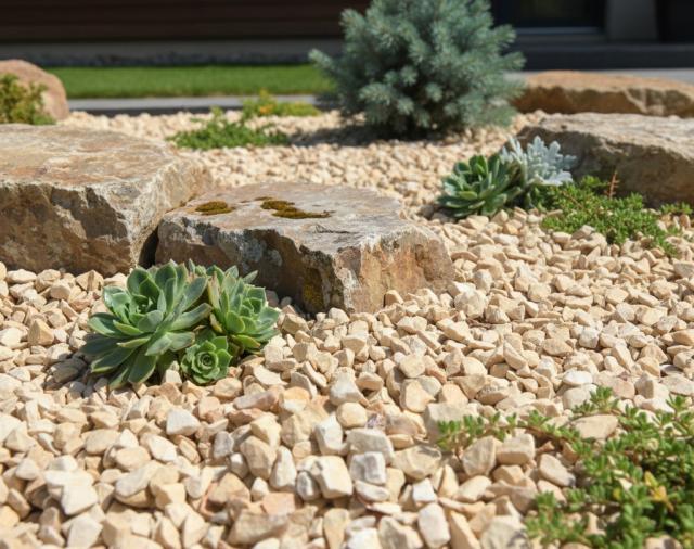 砂利 玉石 洋風 庭 砂利 砕石