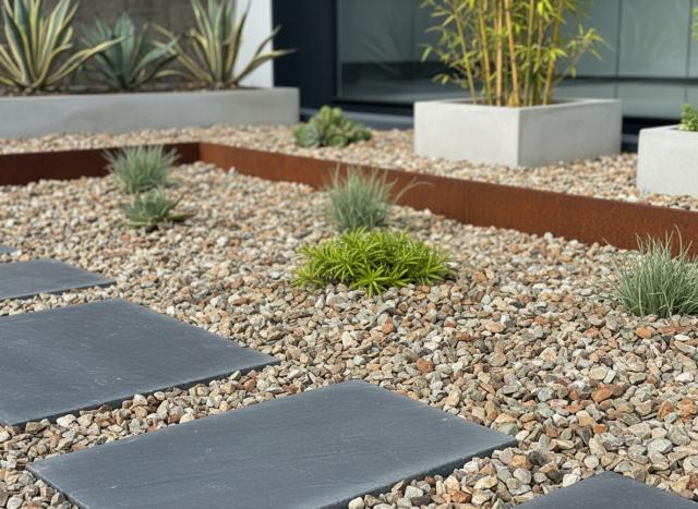 砂利 ブラウン 茶色 洋風 庭 砂利 砕石