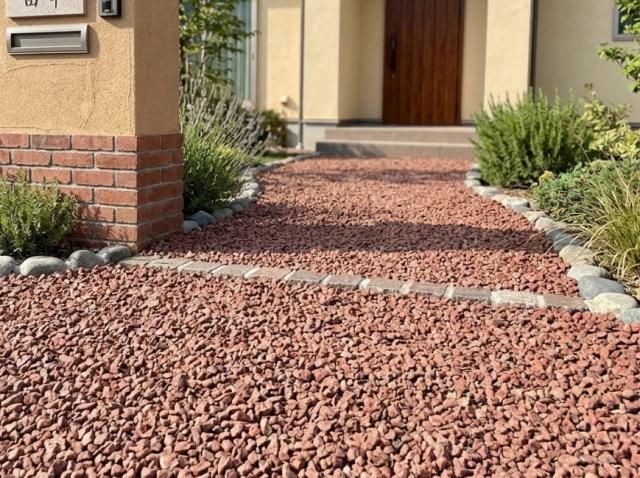 砂利 ブラウン 茶色 洋風 庭 砂利 砕石