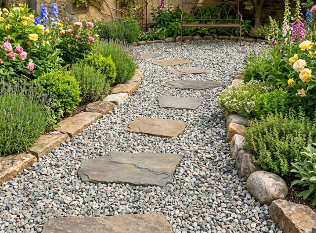 砂利 ミックス 洋風 庭 砂利 砕石