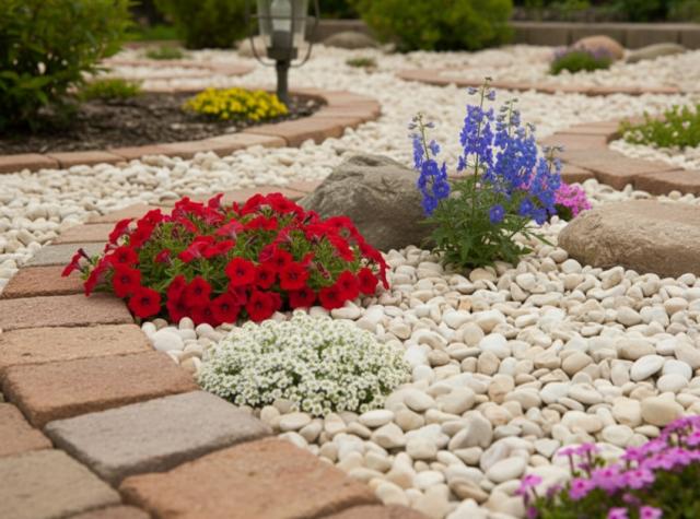 砂利 玉石 洋風 庭 玉砂利石