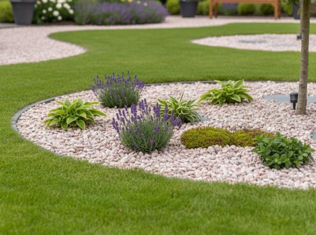 砂利 玉石 洋風 庭 玉砂利石