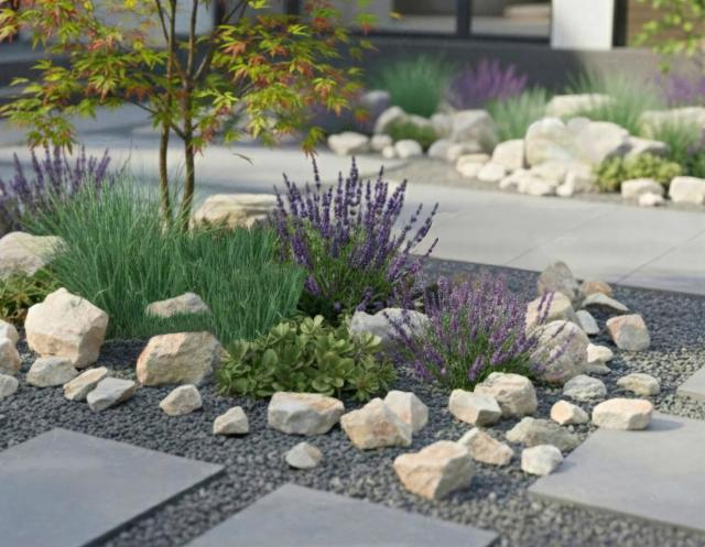 ゴロタ玉石の施工写真