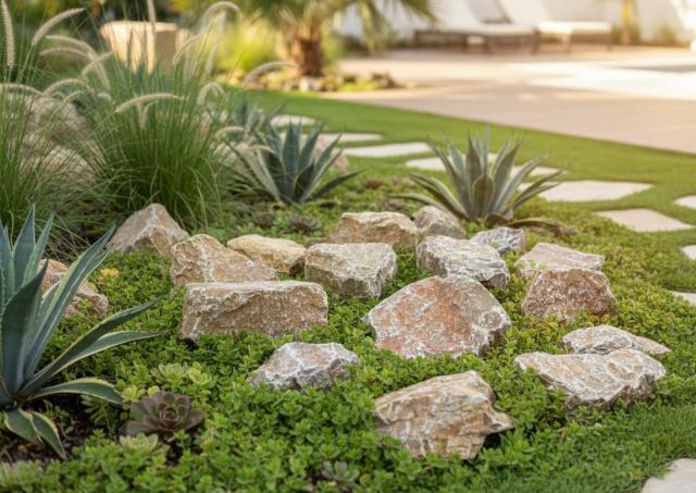 ゴロタ石の施工写真