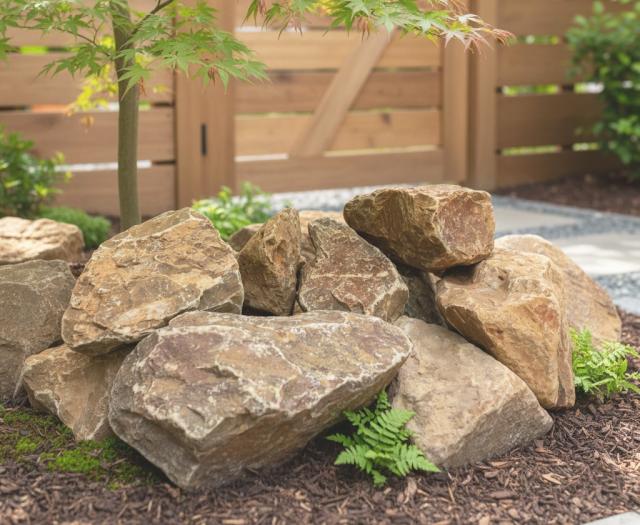 ゴロタ石の施工写真