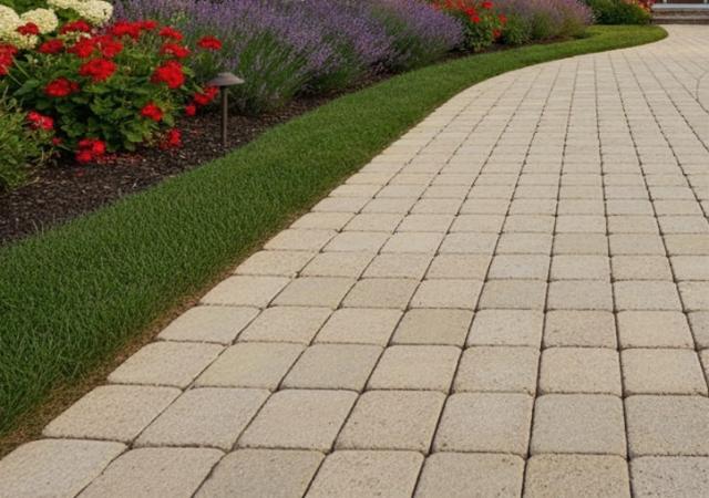 敷きレンガ 敷石 施工写真