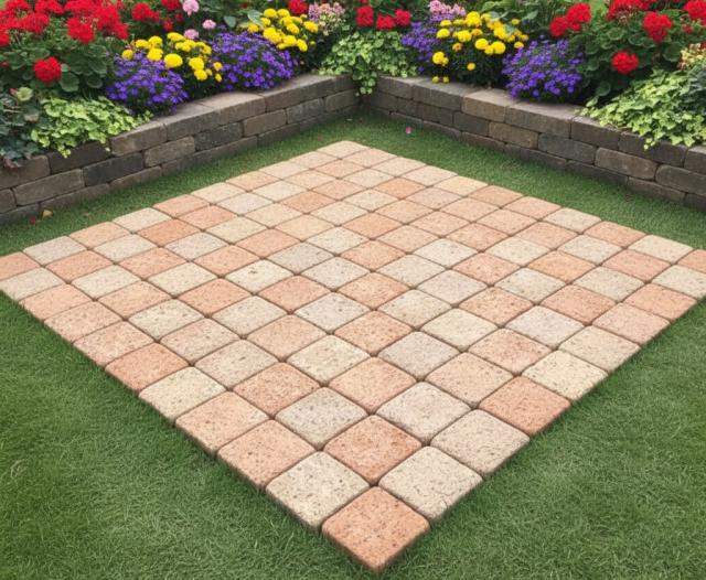 敷きレンガ 敷石 施工写真