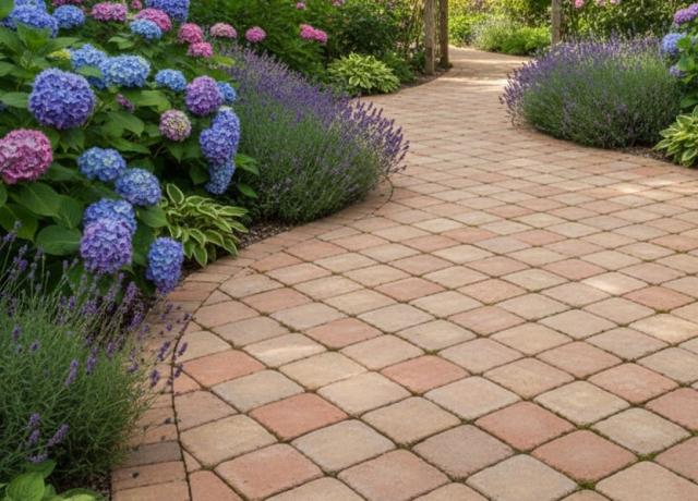 敷きレンガ 敷石 施工写真