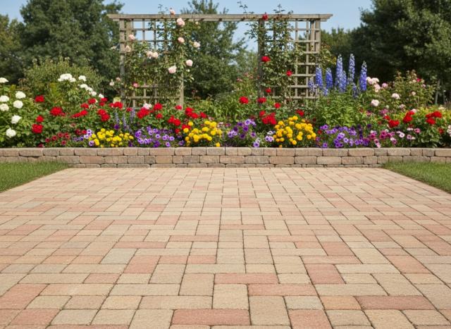 敷きレンガ 敷石 施工写真