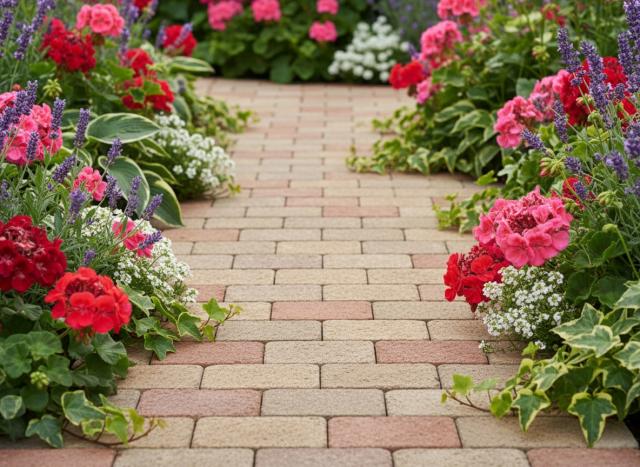 敷きレンガ 敷石 施工写真