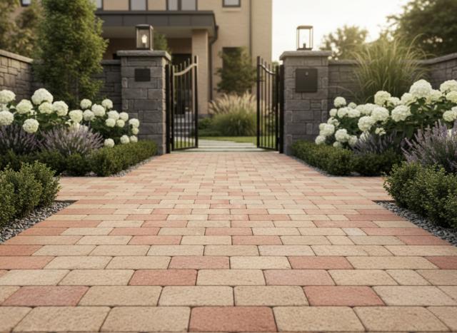 敷きレンガ 敷石 施工写真