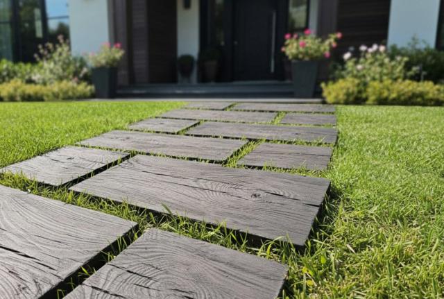 砂利芝生の庭用見切り材